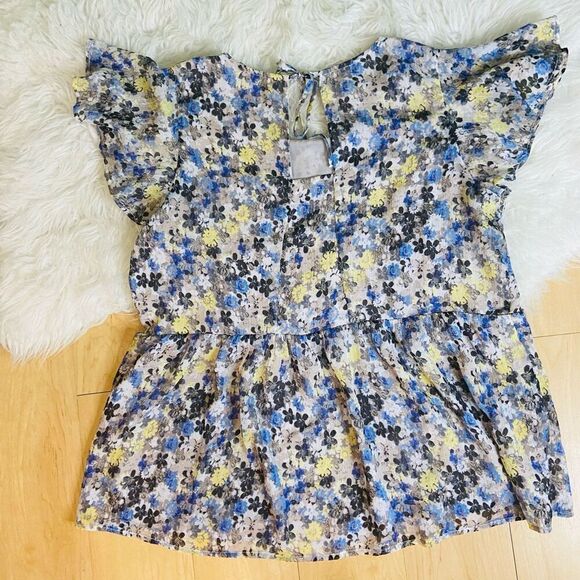 Lucky Brand floral short sleeve casual cite modest blouse plus size 1X - Picture 12 of 13